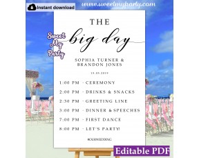 Modern Calligraphy The Big Day sign template,Order of the Day sign, (47)